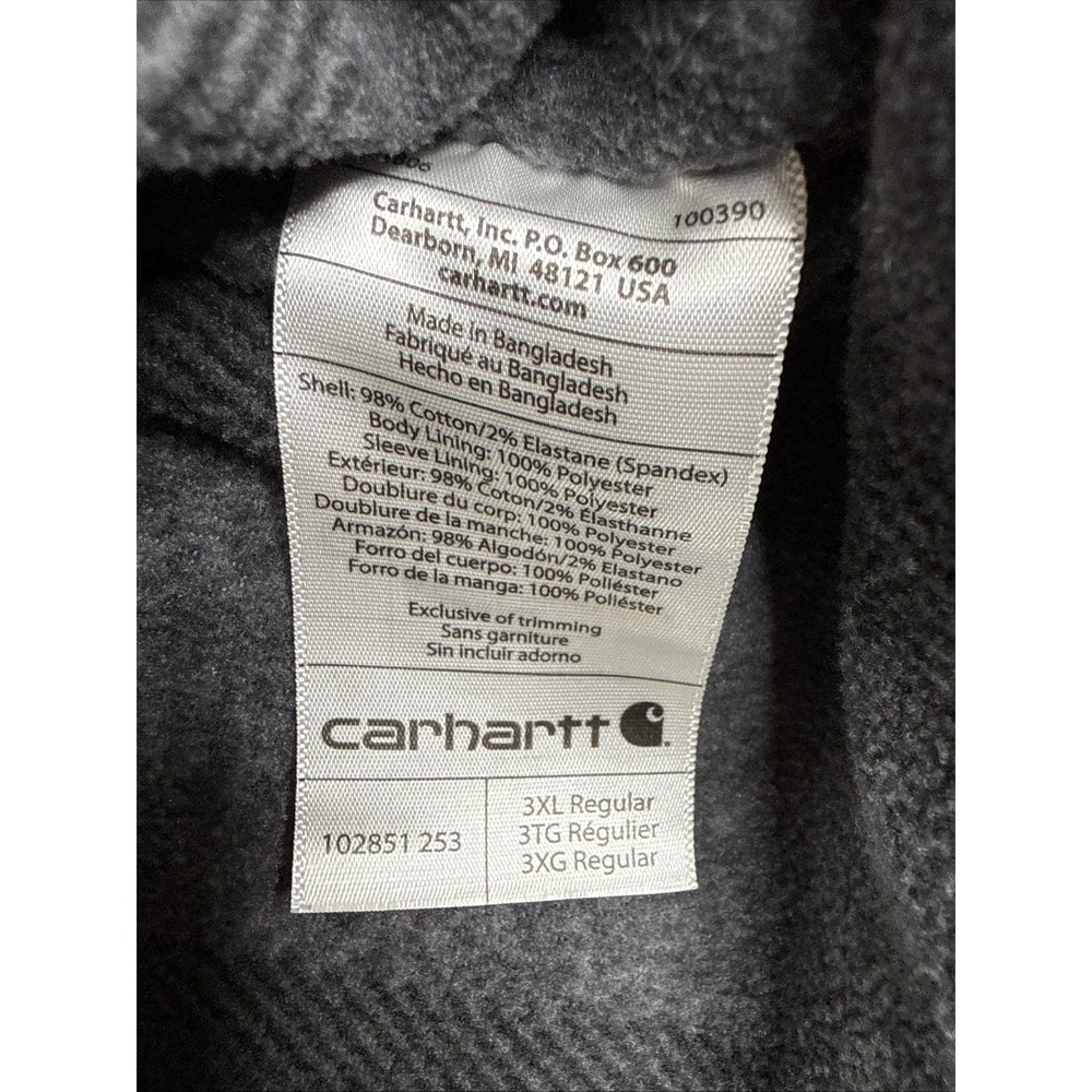 Carhartt Fleece Lined Shirt Jacket Snap Front Men's Size 3XL Tan - Picture 8 of 13